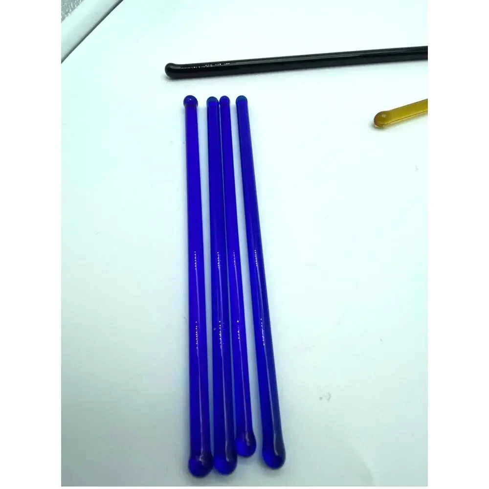Glass Swizzle Sticks Cocktail Stirrer Glass Vintage Rods Bar Lot‎ Of 11